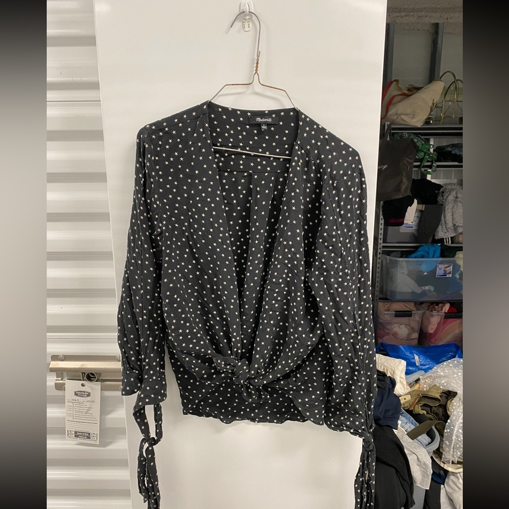 Madewell Black and White Polka Dot Blouse - Picture 5 of 5